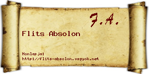 Flits Absolon névjegykártya